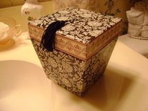 Asian-Look Decorative Gift Box With Tassel (Black Tissue Paper Included) in Kingwood, Texas